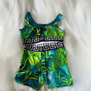 Authentic Versace Jungle Print Sports Bra and Bike Shorts